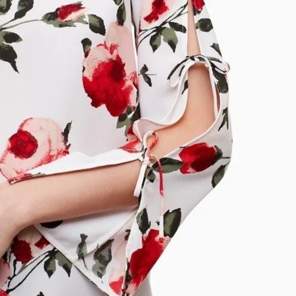 WILFRED Floral White Pozzi Cold Shoulder Blouse SZ Small - Picture 2 of 9
